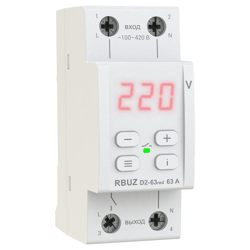 Реле напряжения Welrok (RBUZ) D2-63 red Реле напряжения Welrok (RBUZ) D2-63 red