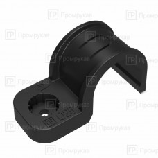Крепеж-скоба пластиковая односторонняя для прямого монтажа ЧЕРНАЯ в п/э д25 (50шт/450шт уп/кор) Промрукав