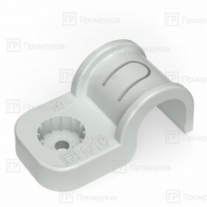 Крепеж-скоба пластиковая односторонняя для прямого монтажа СЕРАЯ в п/э д16 (50шт/750шт уп/кор) Промрукав