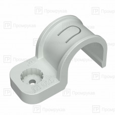 Крепеж-скоба пластиковая односторонняя для прямого монтажа СЕРАЯ в п/э д20 (50шт/600шт уп/кор) Промрукав