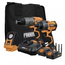 Комбинированный набор аккумуляторныхинструментов FREEMAN 20V 4Ah Cordless Drill & Impact Driver& lamp (два АКБ), (БЕСЩЕТОЧНЫЙ) Комбинированный набор аккумуляторныхинструментов FREEMAN 20V 4Ah Cordless Drill & Impact Driver& lamp (два АКБ), (БЕСЩЕТОЧНЫЙ)